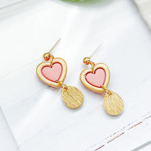 Load image into Gallery viewer, Gold Heart &amp; Gold Teardrop Dangle

