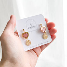 Load image into Gallery viewer, Gold Heart &amp; Gold Teardrop Dangle

