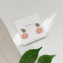 Load image into Gallery viewer, Pumpkin &amp; Leaf Studs
