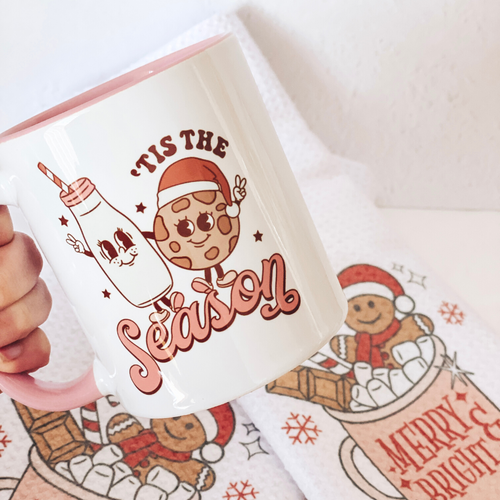tis the season pink christmas mug