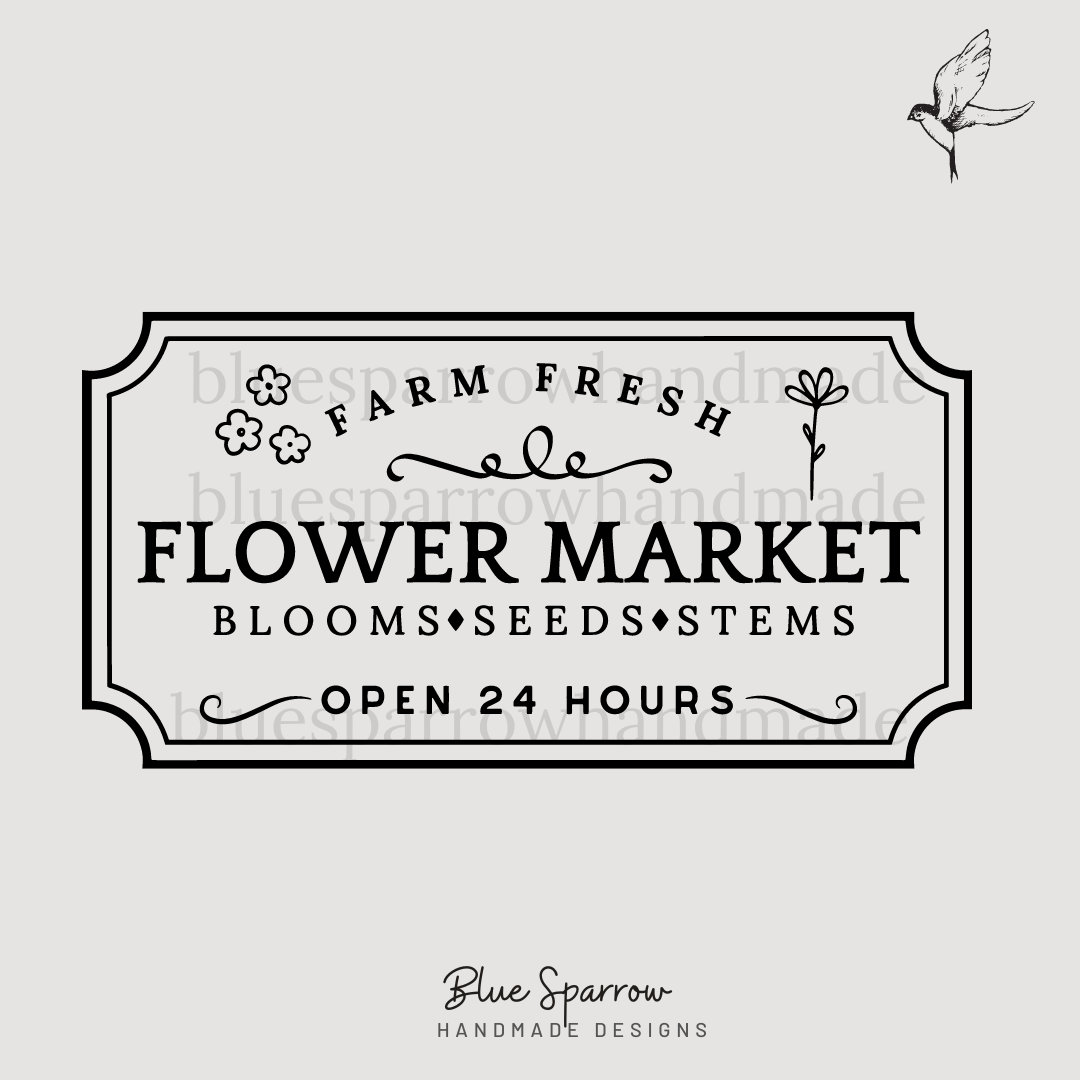 Farm Fresh Flower Market Sign