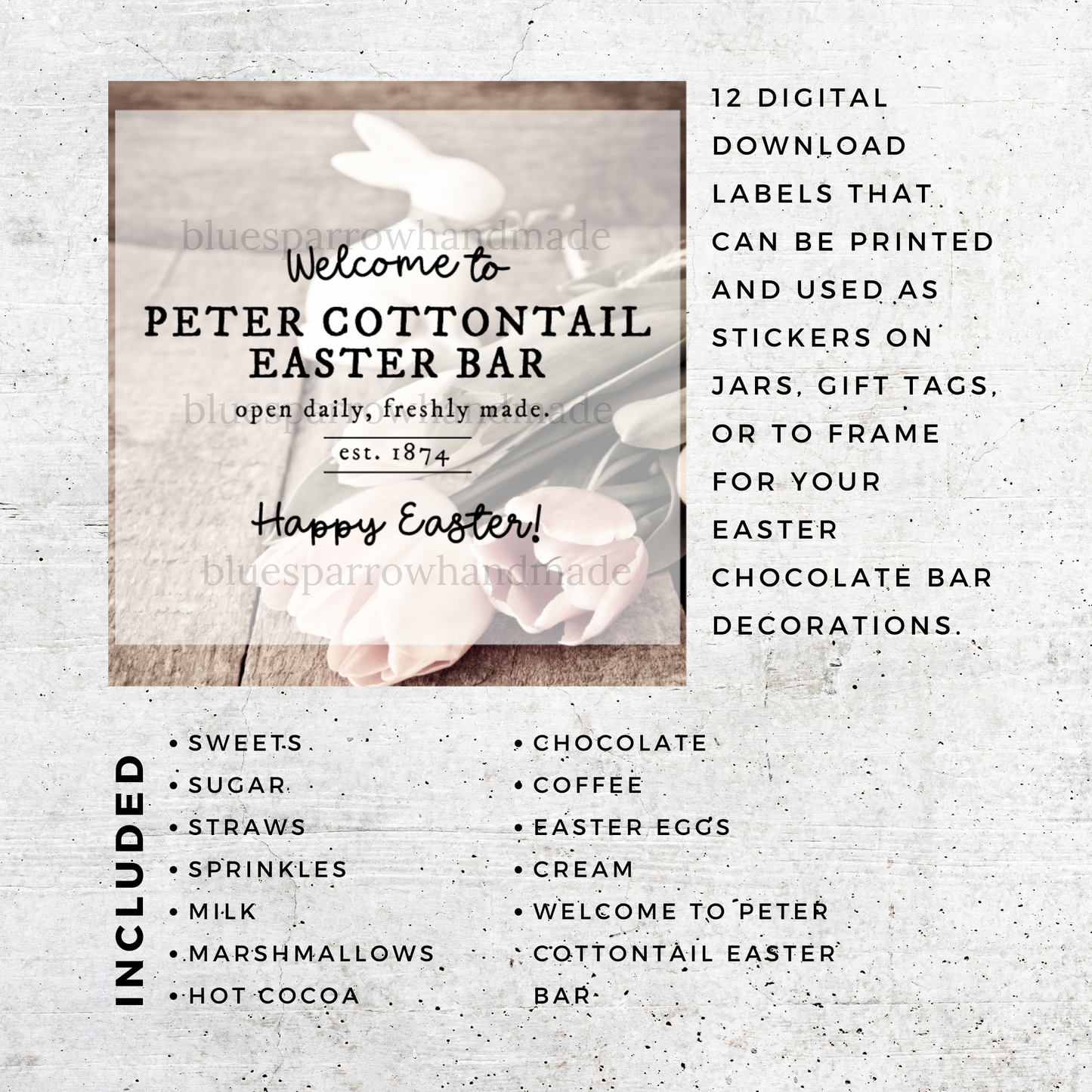 Easter Hot Cocoa Bar Printable Labels (Digital File)