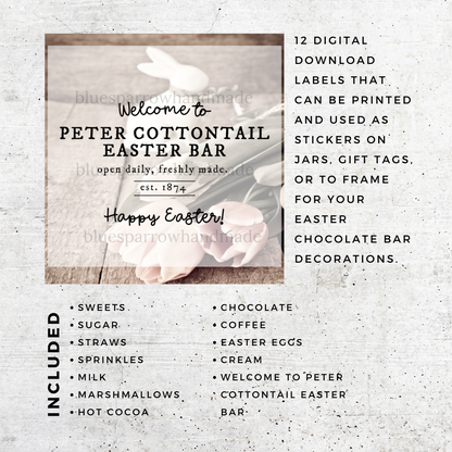 Easter Hot Cocoa Bar Printable Labels (Digital File)