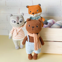 Load image into Gallery viewer, Fox, Raccoon, Bear Crochet Pattern - Bundle
