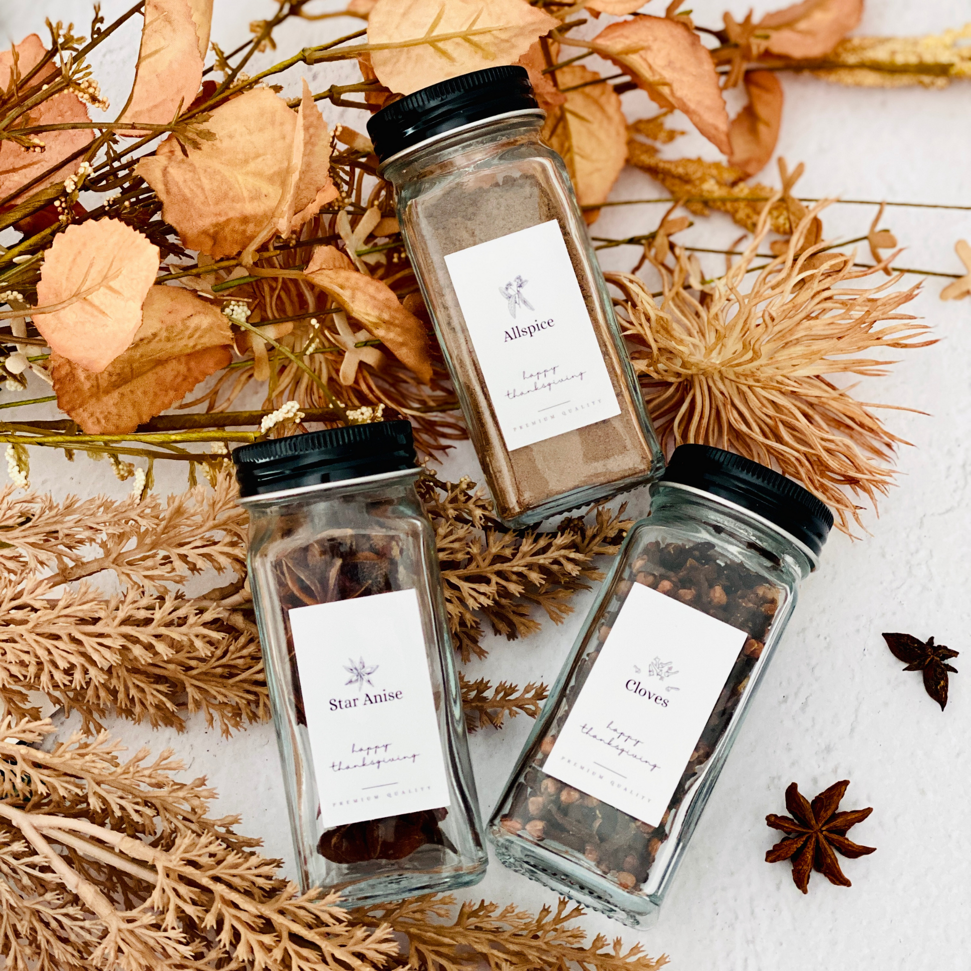 Thanksgiving spices DIY Jar Set