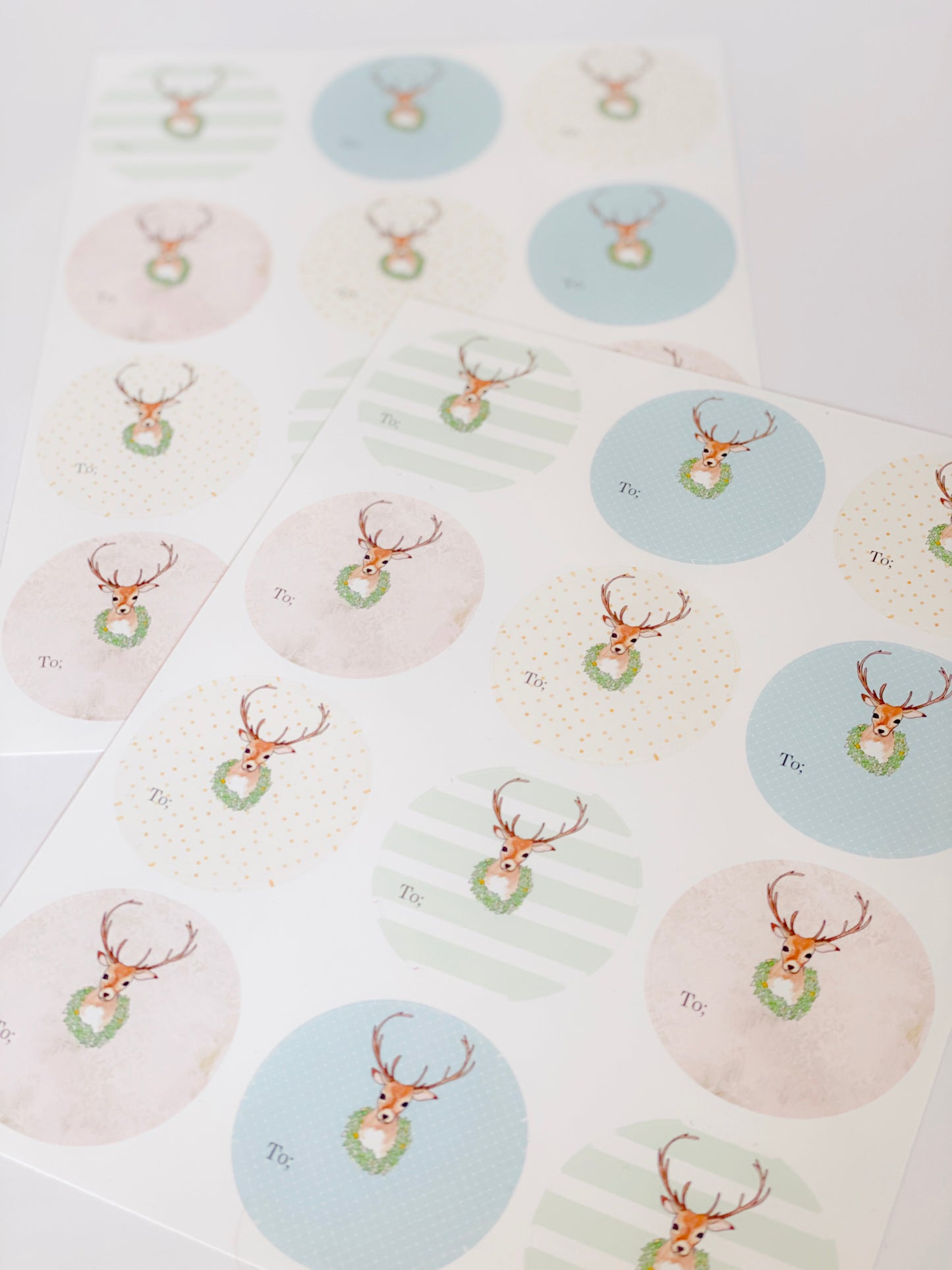 Set of 24 Deer Gift Name Stickers