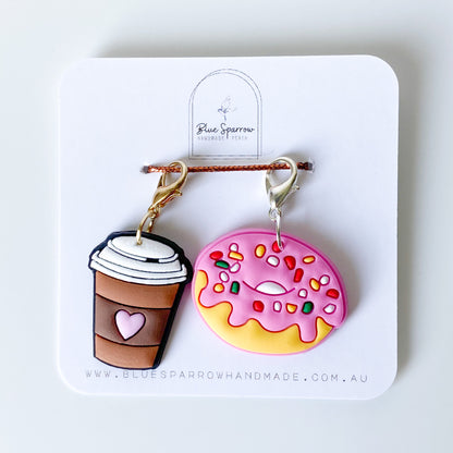 Coffee & Doughnut Stitch Marker Set