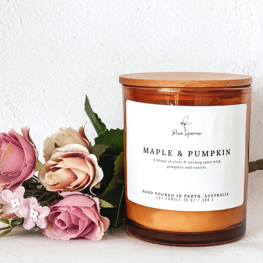 Amber Candle Collection Blue Sparrow Handmade