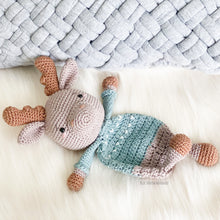 Load image into Gallery viewer, crochet moose lovey baby comforter pattern
