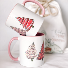 Load image into Gallery viewer, pink christmas tree mug
