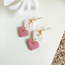 Load image into Gallery viewer, Lace Heart Duo Earrings
