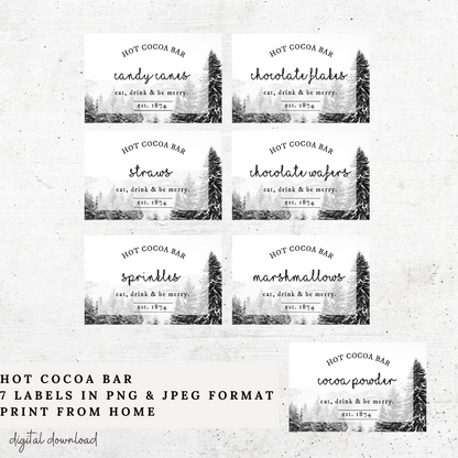 Hot Cocoa Bar Printable Labels (Digital File)