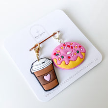 Load image into Gallery viewer, donut coffee cup stitch marker
