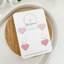Load image into Gallery viewer, Heart Trio Stud Earrings #1
