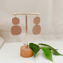 Load image into Gallery viewer, Square Textured Dangle Stud

