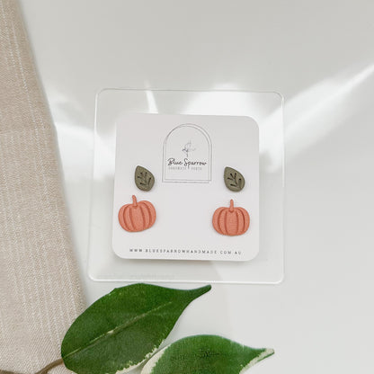 Pumpkin & Leaf Studs