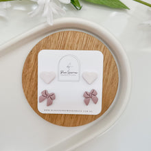 Load image into Gallery viewer, Heart &amp; Bow Stud Earrings #2

