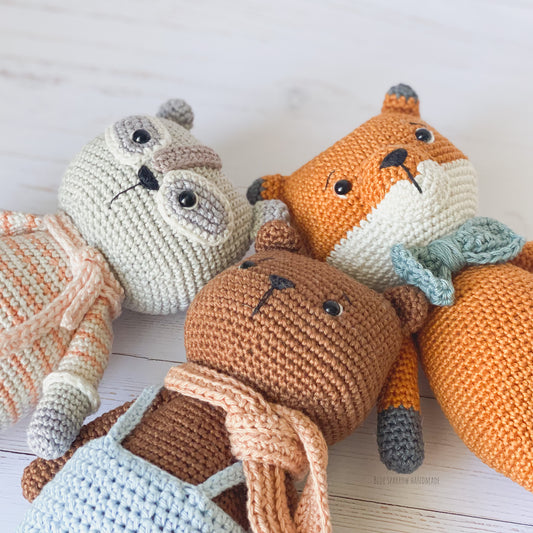 fox bear raccoon crochet Amigurumi pattern
