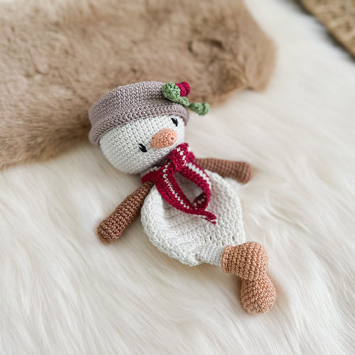 snowman christmas baby lovey crochet pattern