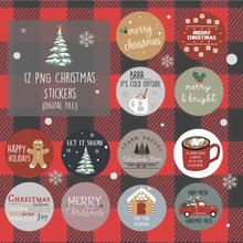 Load image into Gallery viewer, PNG Christmas Stickers (Digital File)
