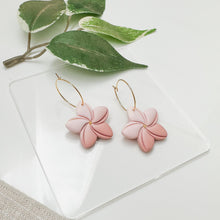 Load image into Gallery viewer, Ombre Pink Flower Hoops
