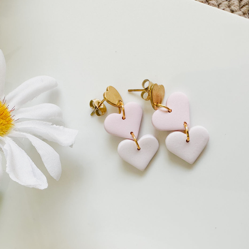 Heart Studded Dangle Earrings