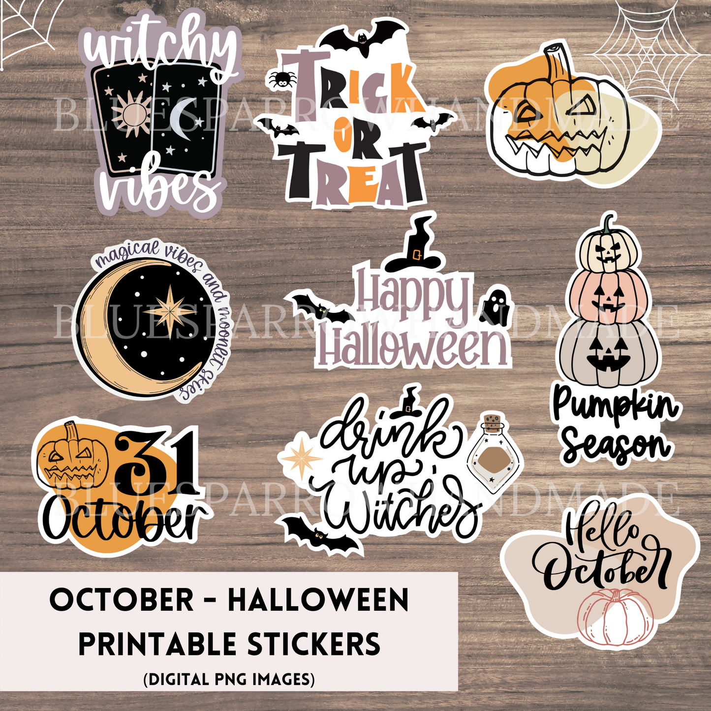 October & Halloween Printable Stickers