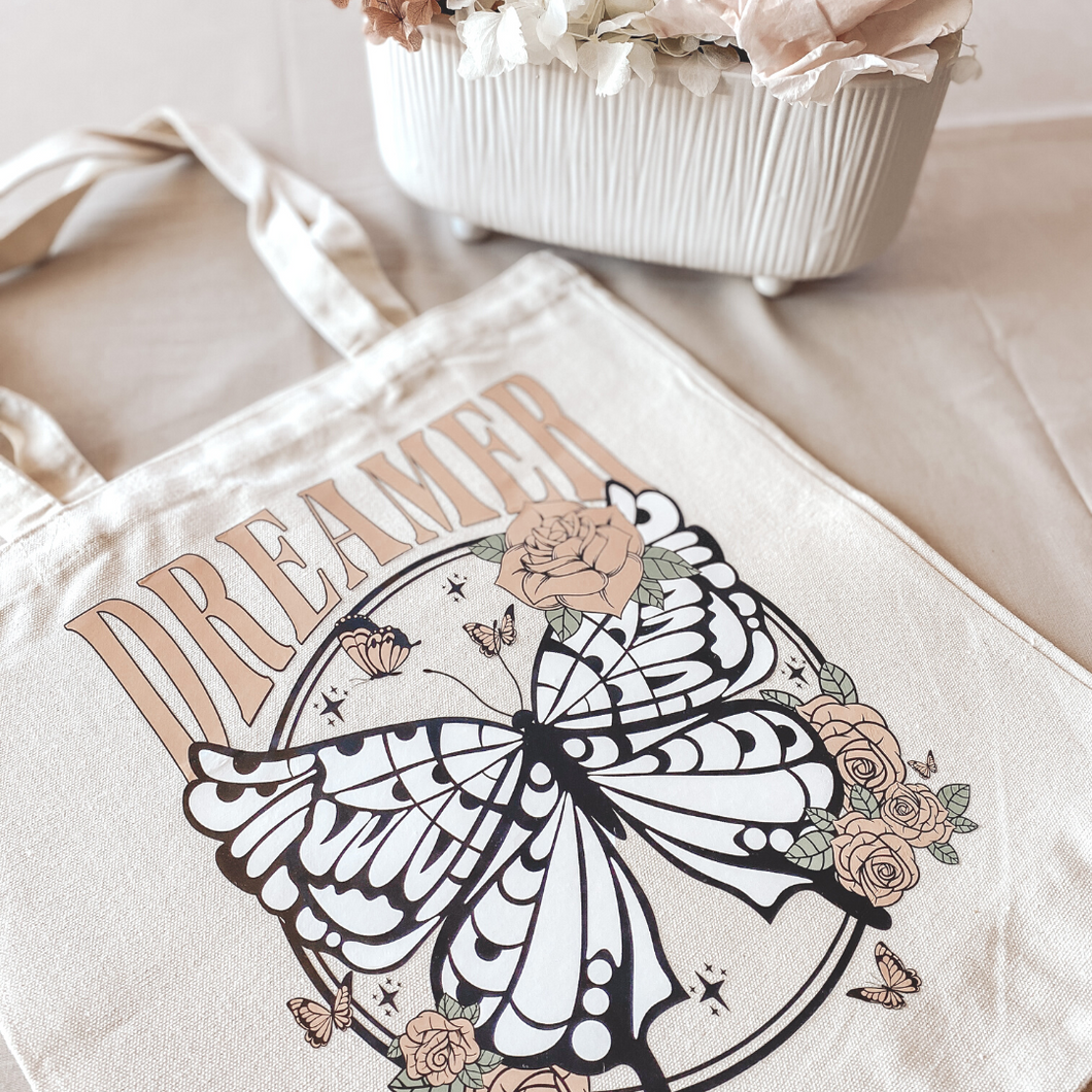 Dreamer Butterfly Tote Bag
